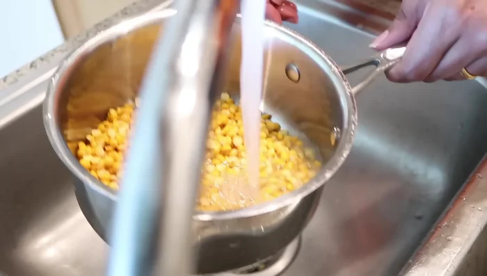 Cook split peas: Boil split peas in a separate pot until tender.