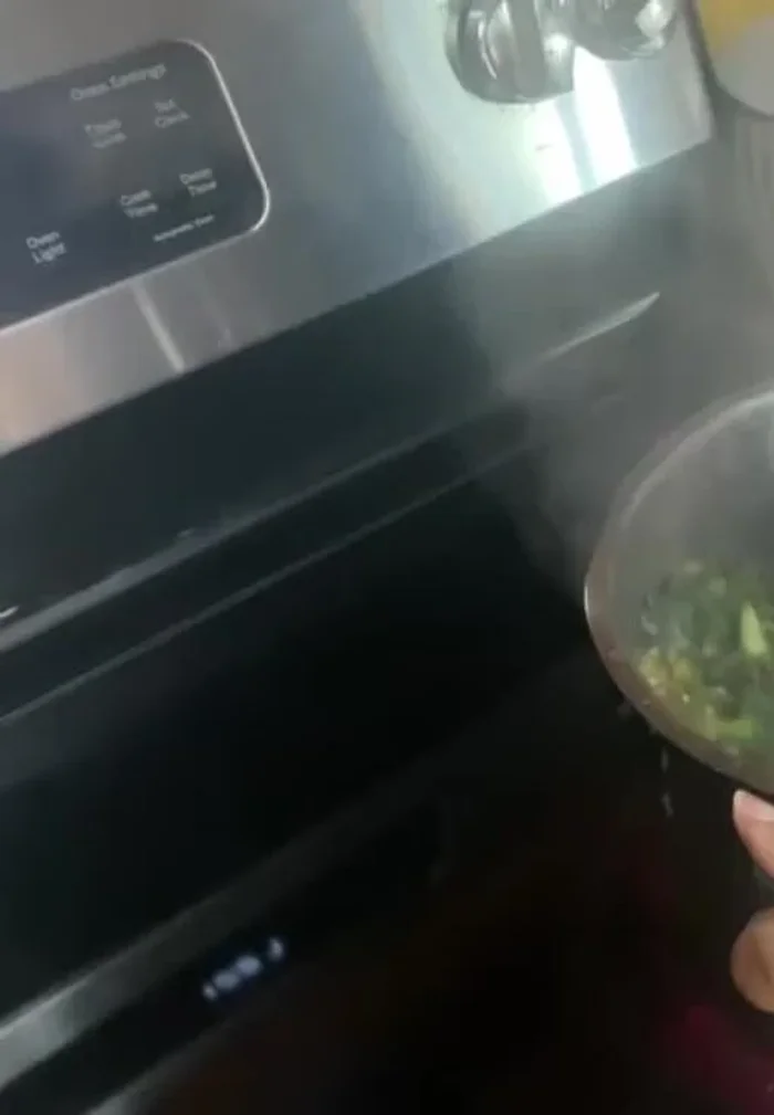 Once the ingredients are fully cooked, mix thoroughly.