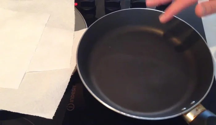 Heat a frying pan.