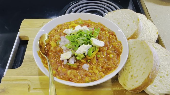 Start by preparing the ful. (Likely involves soaking and boiling the fava beans)