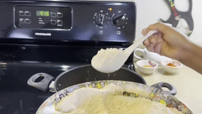 Whisk or stir the mixture thoroughly to eliminate any lumps.