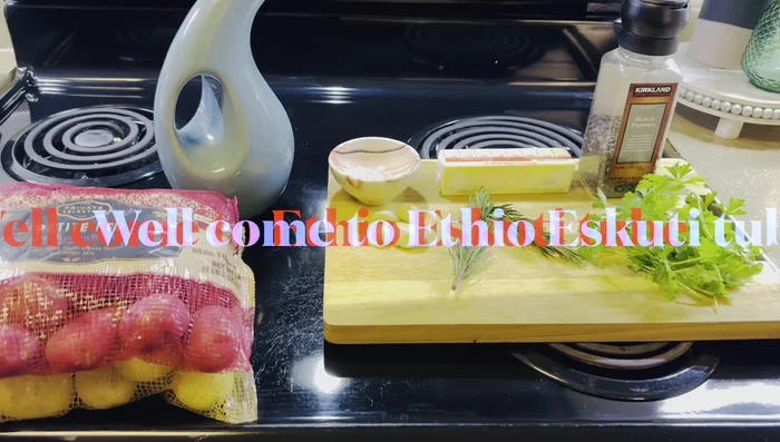 Roast the potatoes in a preheated oven at a specific temperature (not specified in transcript).