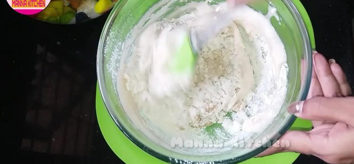 Gently combine wet and dry ingredients until just mixed. Do not overmix.