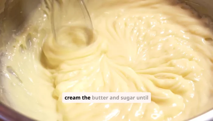Cream butter and sugar until light and fluffy in a large bowl. Add eggs one at a time, beating well after each addition.