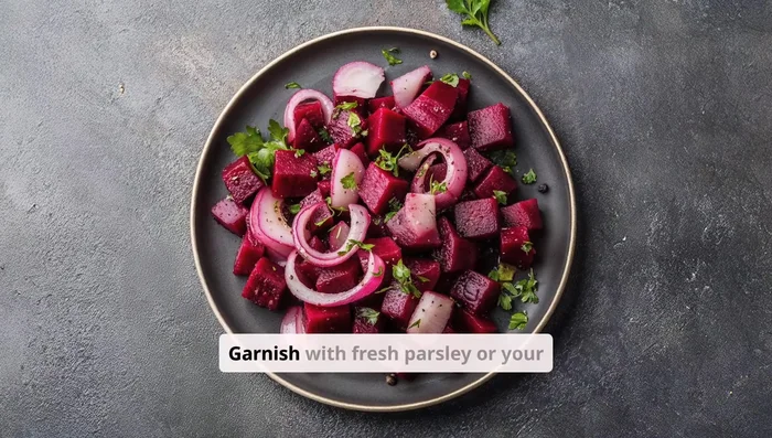 Carve chicken and serve with roasted vegetables. Garnish with fresh herbs.