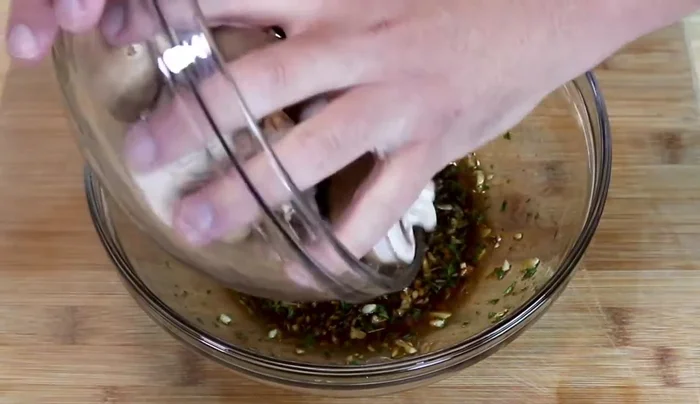 Add mushrooms to the marinade and toss until evenly coated.