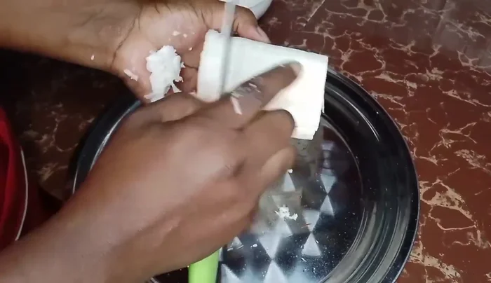Scrape off the outer layer to remove the starchy, smooth layer for better taste.