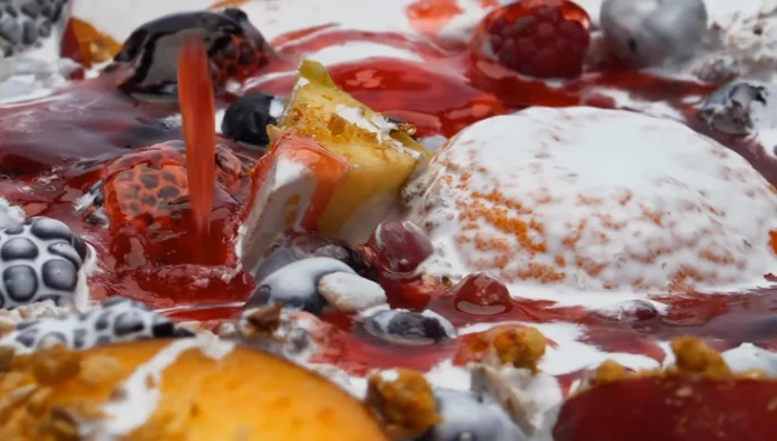 Transfer the porridge into a bowl.