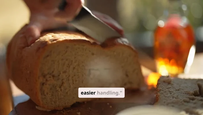 Slice it in half for easier handling.