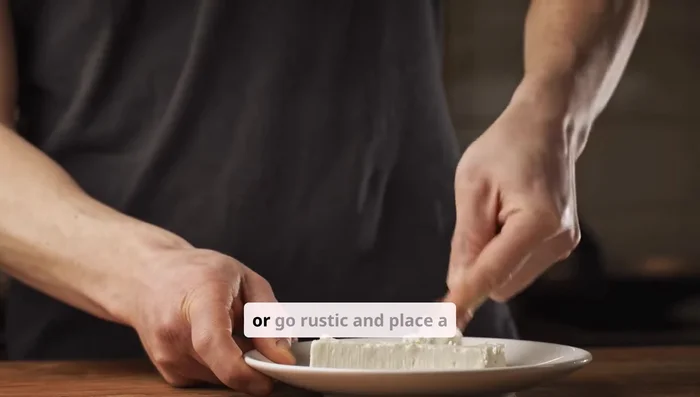 Crumble or add a thick slab of 4 oz feta cheese.