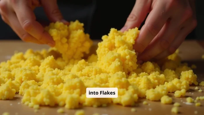 Turn oven down to 250°F (120°C). Let the sheet cool enough to handle, then break the dried layer into bite-sized flakes.